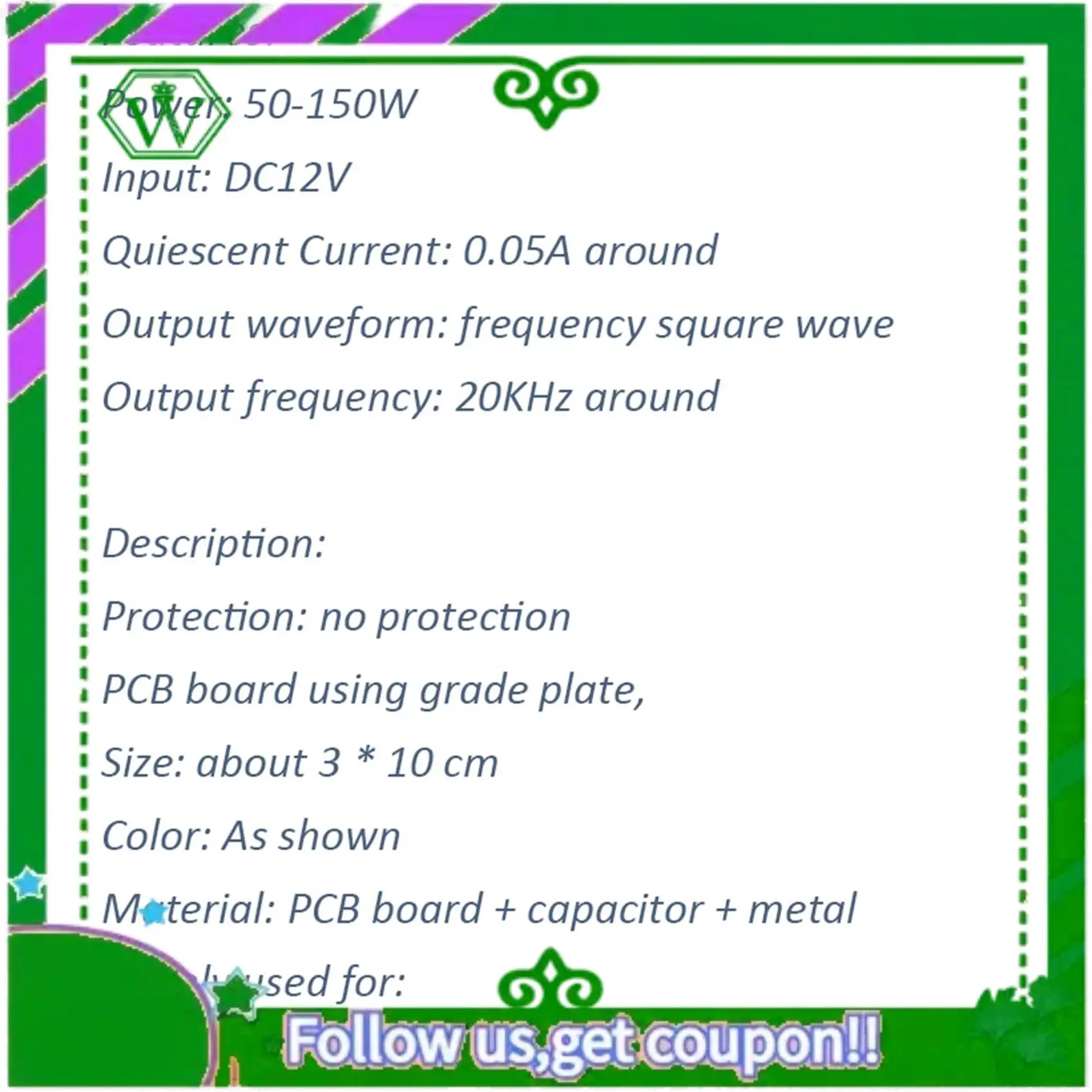 ABIK-150W Inverter Boost DC-AC Converter Module DC DC 12V To 220V Boost Module Power Inverter
ABIK-150W Inverter Boost DC-AC Converter Module DC DC 12V To 220V Boost Module Power Inverter