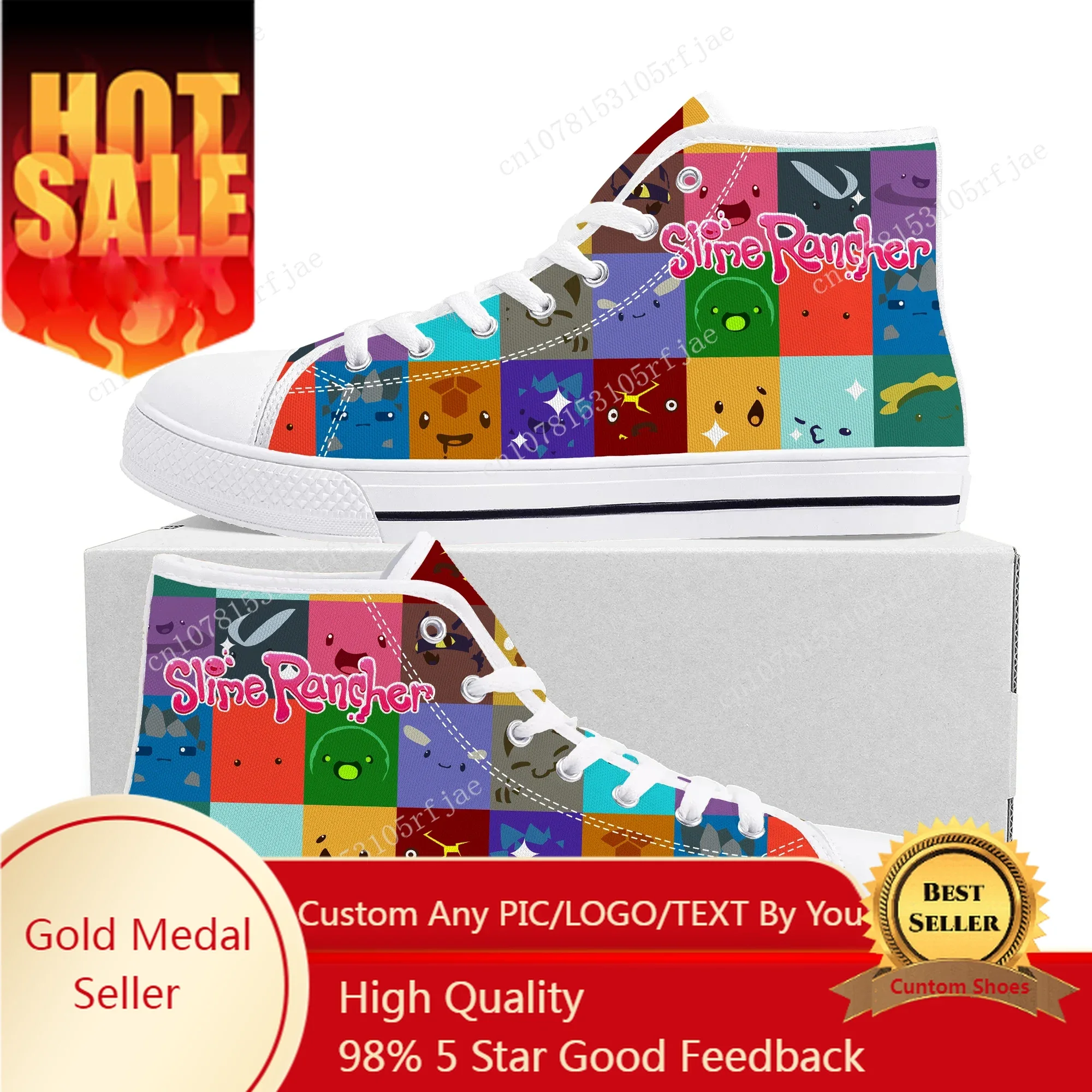 Slime Rancher High Top Sneakers Cartoon Game Mens Womens Teenager High Quality Fashion Canvas Shoes Casual Tailor Made Sneaker
Slime Rancher High Top Sneakers Cartoon Game Mens Womens Teenager High Quality Fashion Canvas Shoes Casual Tailor Made Sneaker