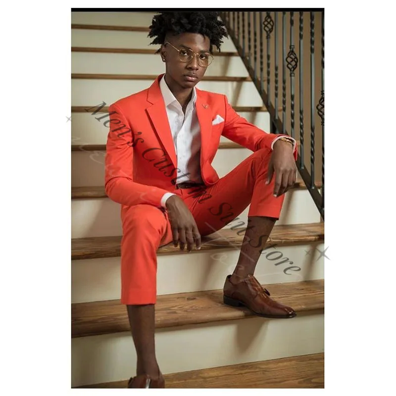 Men's Suits Handsome High Quality Orange Men Wedding Tuxedos 2 Pieces Groom Pants Prom Jacket Blazer Men Clothing
Men's Suits Handsome High Quality Orange Men Wedding Tuxedos 2 Pieces Groom Pants Prom Jacket Blazer Men Clothing