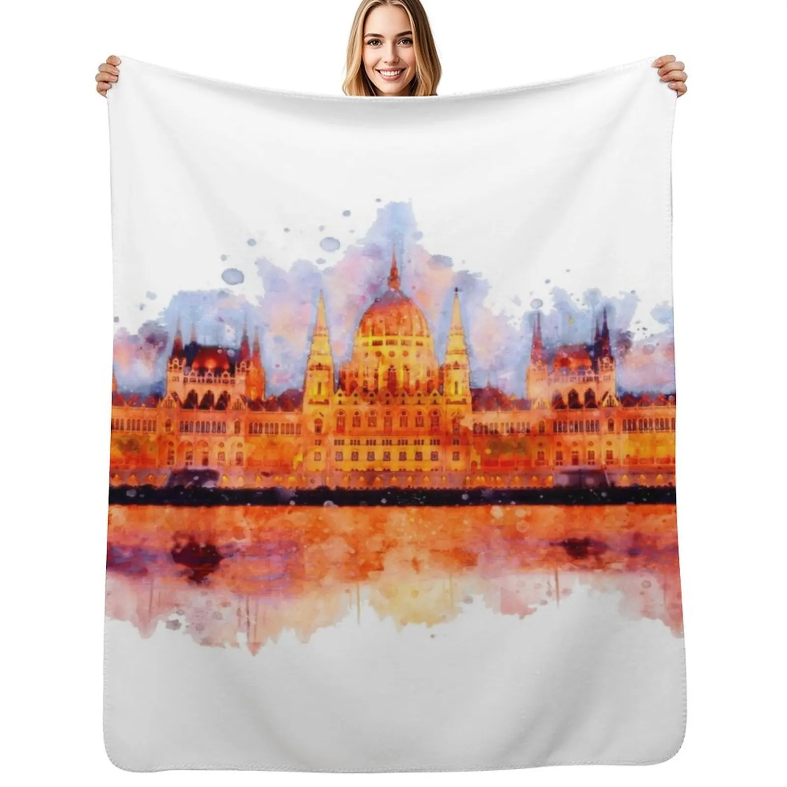 Budapest Parliament watercolor painting Throw Blanket Wrinkle Resistant Lightweight Blanket
Budapest Parliament watercolor painting Throw Blanket Wrinkle Resistant Lightweight Blanket