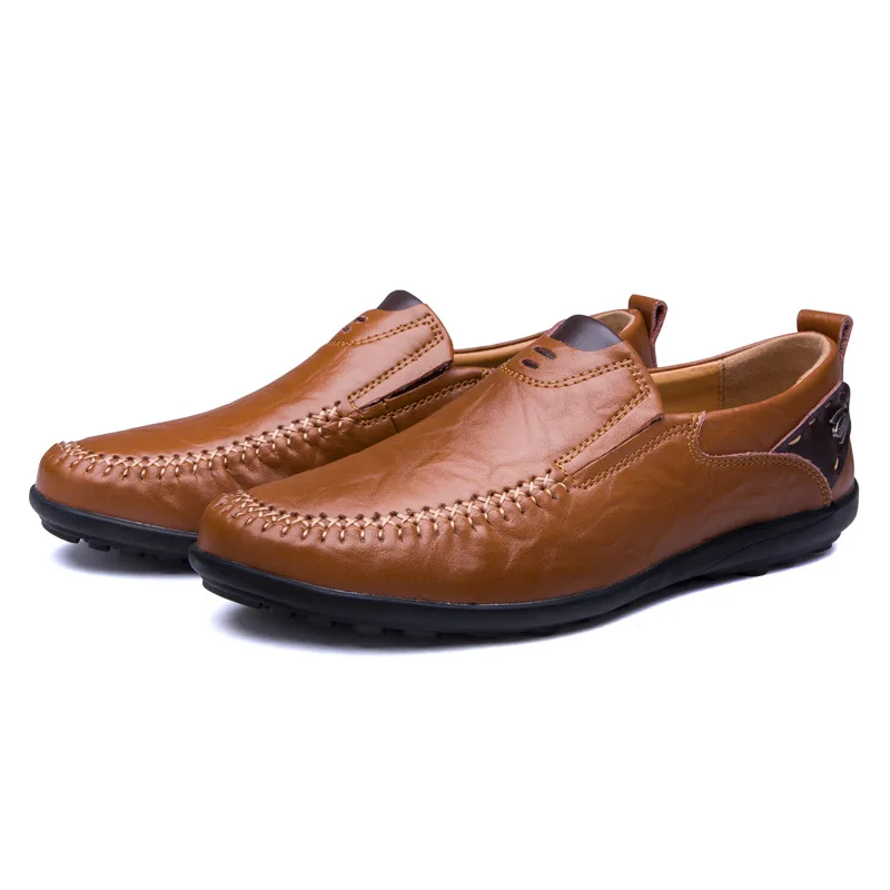 Black/Brown/Yellow Round Toe Leather Shoes Men Fashion Sewing Flat Heels Outdoors Casual Slip-on Driving Shoes Plus Size 38-48
Black/Brown/Yellow Round Toe Leather Shoes Men Fashion Sewing Flat Heels Outdoors Casual Slip-on Driving Shoes Plus Size 38-48