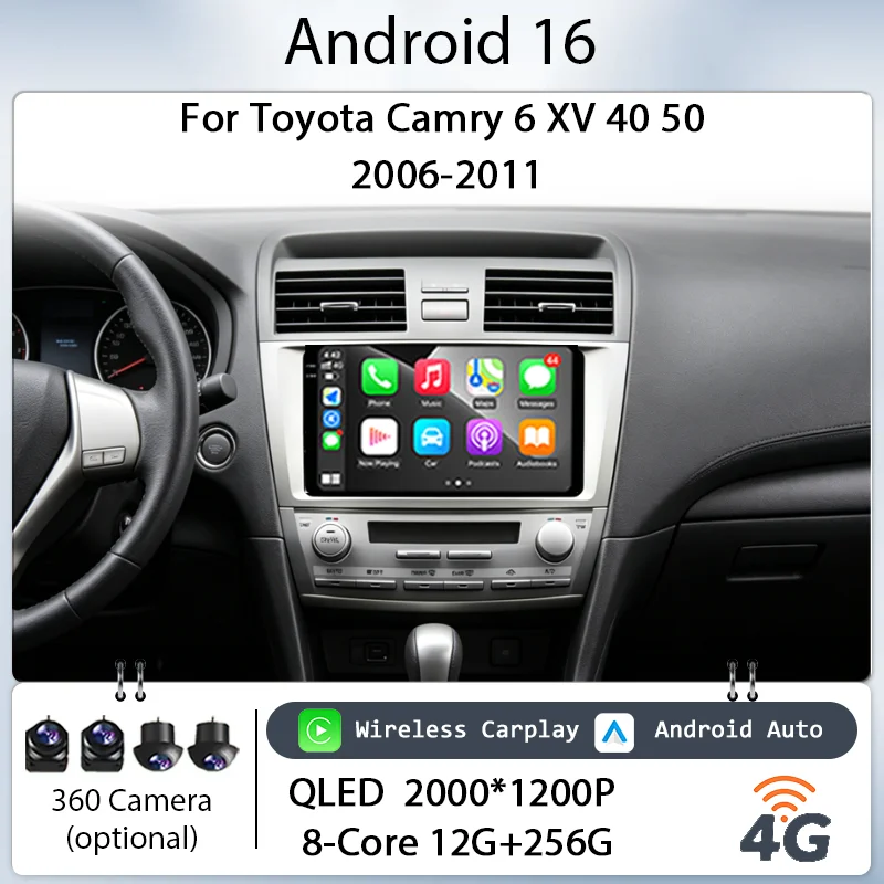 9" Android 16 Wireless CarPlay GPS Navi Bluetooth WiFi DSP for Toyota Camry 6 XV 40 50 2006-2011 IPS HD Touch Screen Stereo Kit
9" Android 16 Wireless CarPlay GPS Navi Bluetooth WiFi DSP for Toyota Camry 6 XV 40 50 2006-2011 IPS HD Touch Screen Stereo Kit