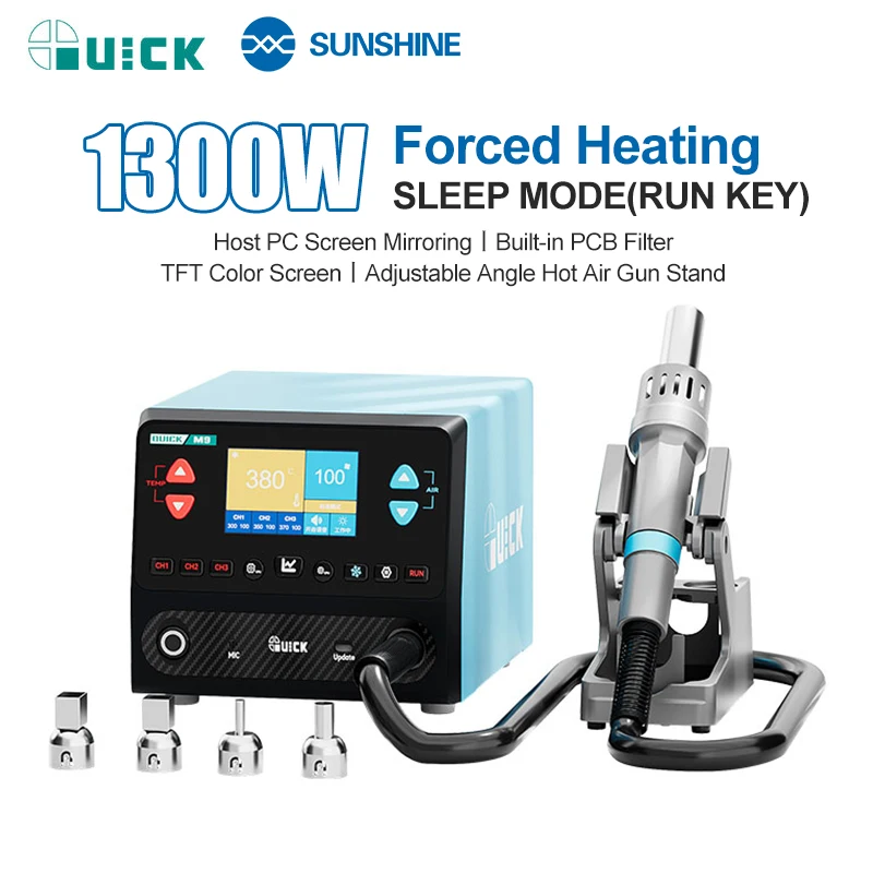 Интеллектуальная станция для распайки QUICK M9 1300 Вт с различными режимами нагрева для понимания распайки различных компонентов
Интеллектуальная станция для распайки QUICK M9 1300 Вт с различными режимами нагрева для понимания распайки различных компонентов