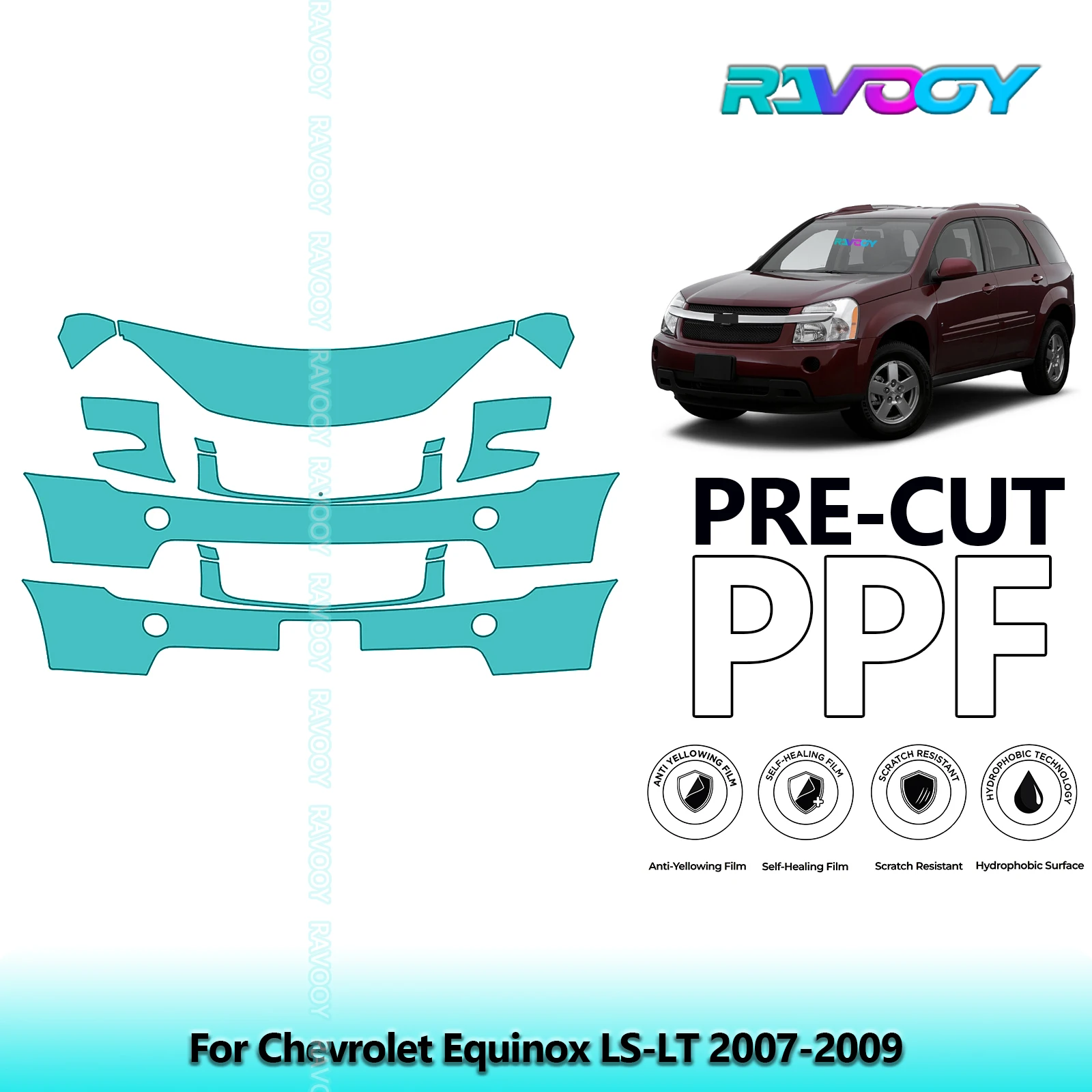 8.5Mil Precut Paint Protection Film PPF Clear Bra Front Kit For Chevrolet Equinox LS-LT 2007-2009
8.5Mil Precut Paint Protection Film PPF Clear Bra Front Kit For Chevrolet Equinox LS-LT 2007-2009