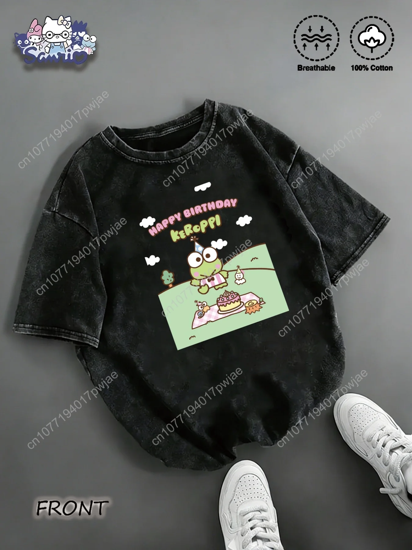 Sanrio New American Vintage Distressed Short-Sleeve T-Shirt Cosplay Loose High Street Streetwear Brand Tee, Sanrio Kerop
Sanrio New American Vintage Distressed Short-Sleeve T-Shirt Cosplay Loose High Street Streetwear Brand Tee, Sanrio Kerop