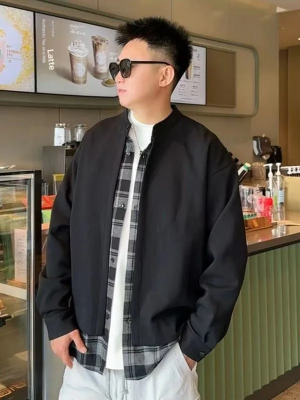 Spring Men's Faionable Plaid Long Sve irt Jaet High Street Sle Baseball Collar Patchwork Outerwear Youth Casual Wear
Spring Men's Faionable Plaid Long Sve irt Jaet High Street Sle Baseball Collar Patchwork Outerwear Youth Casual Wear