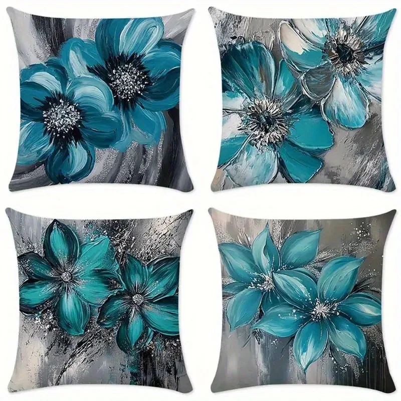 Teal Floral Abstract Art Pillowcase: Modern Metallic-Accent Cushion Cover for Sleek Elegant Home Sofa Decor
Teal Floral Abstract Art Pillowcase: Modern Metallic-Accent Cushion Cover for Sleek Elegant Home Sofa Decor