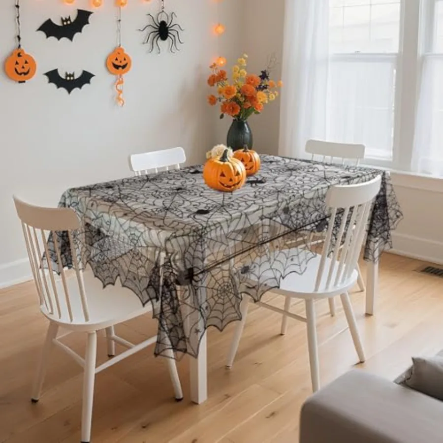 Black Lace Halloween Tablecloth Rectangular Overlay 54 x 72 Inches Spider Web Embroidered Table Cloth Gothic Table Cover Decor
Black Lace Halloween Tablecloth Rectangular Overlay 54 x 72 Inches Spider Web Embroidered Table Cloth Gothic Table Cover Decor