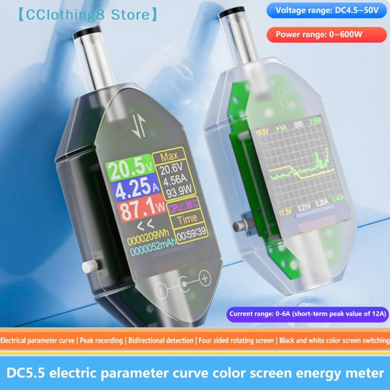 600W DC4.5-50V Max 12A High Precision Digital Voltage Current Tester DC5.5x2.5 Instrument Power Capacity Meter DT550【AliS8】
600W DC4.5-50V Max 12A High Precision Digital Voltage Current Tester DC5.5x2.5 Instrument Power Capacity Meter DT550【AliS8】