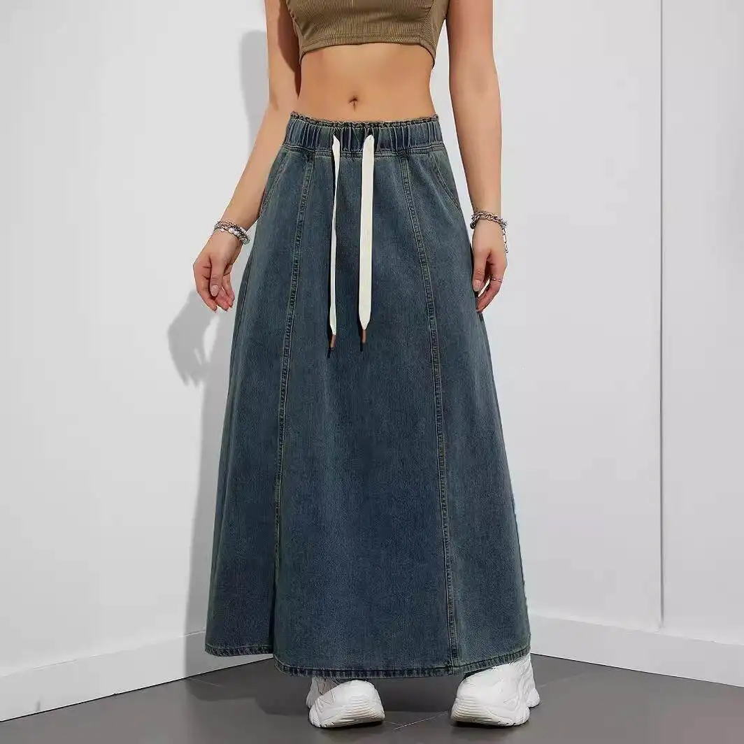 Women's Loose Elastic Waist Drawstring Denim Skirt Wide Swing Skirt Casual Autumn Seven Sleeve Length Brand Unbranded
Women's Loose Elastic Waist Drawstring Denim Skirt Wide Swing Skirt Casual Autumn Seven Sleeve Length Brand Unbranded