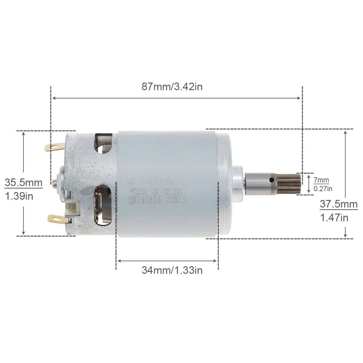 8 Teeth RS550 DC Motor 16.8-20V 19800RPM Electric Tools Motors for Electric Hammer Electric Tools
8 Teeth RS550 DC Motor 16.8-20V 19800RPM Electric Tools Motors for Electric Hammer Electric Tools