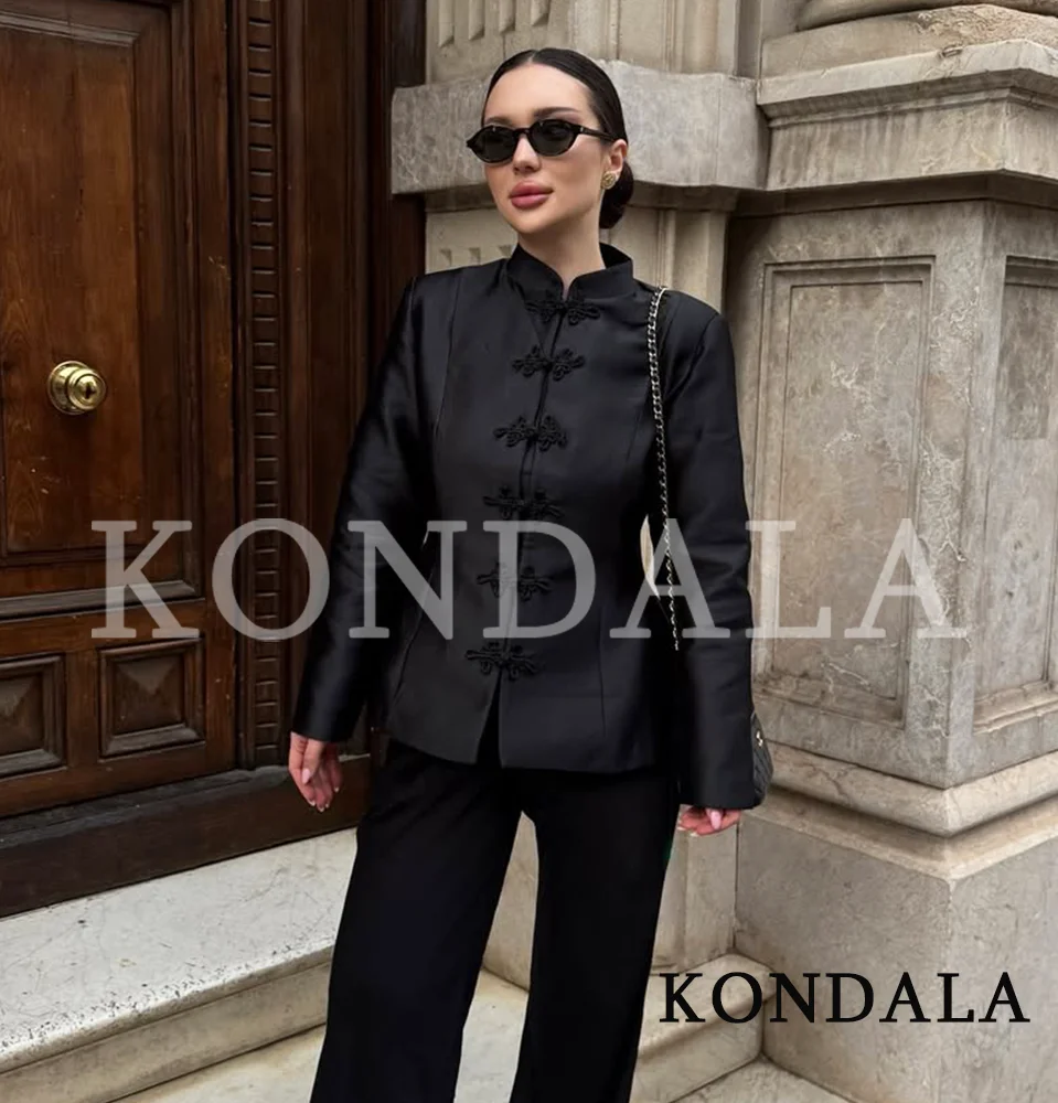 KONDALA Elegant Vintage Black Jacket Women Stand-Collar Knotted Buttons Slim Jacket 2026 Spring Trendy Lady High Street Jackets
KONDALA Elegant Vintage Black Jacket Women Stand-Collar Knotted Buttons Slim Jacket 2026 Spring Trendy Lady High Street Jackets