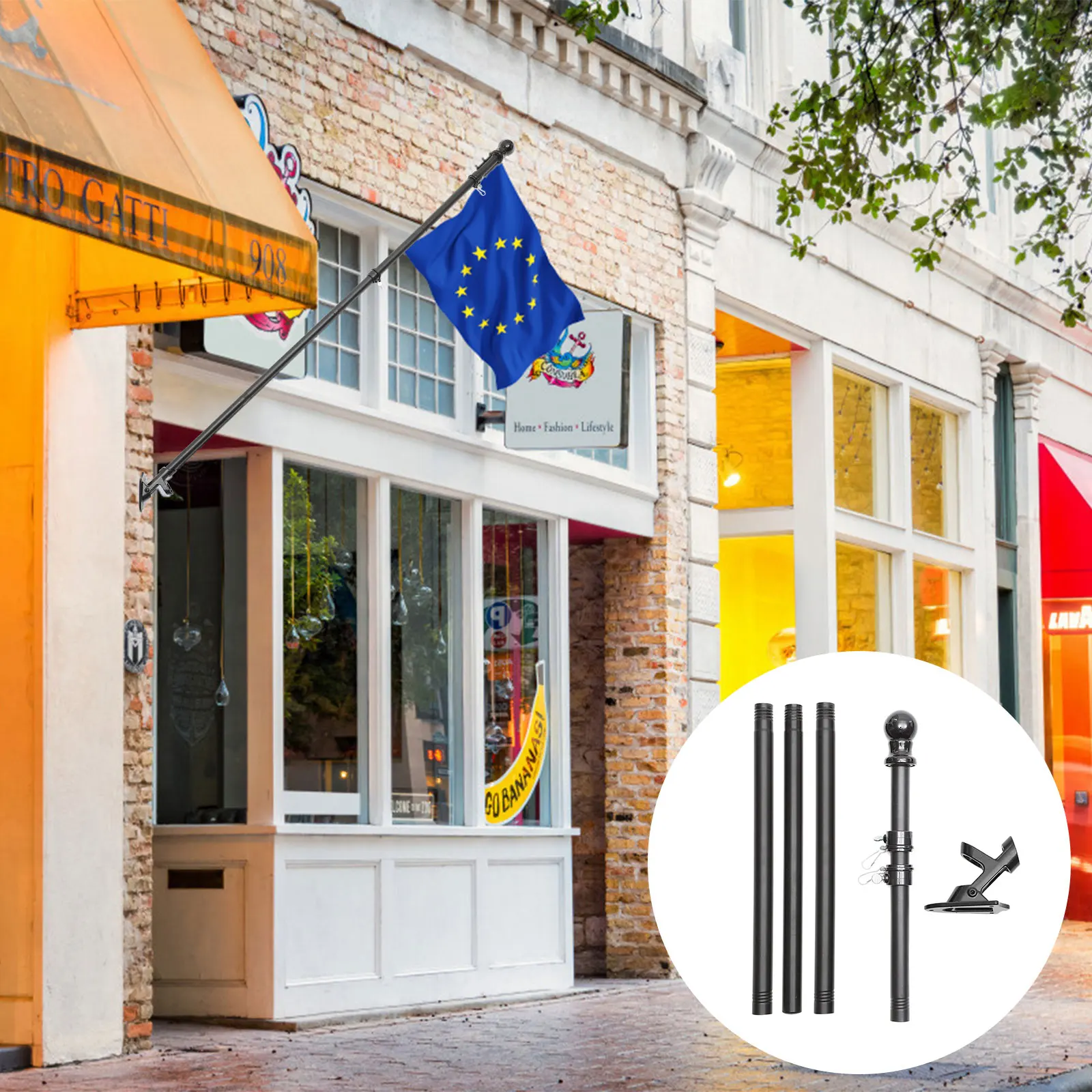 Flag Pole Flagpole Set Garden Anti-tangle Rotating Outdoor Black Holder with Bracket
Flag Pole Flagpole Set Garden Anti-tangle Rotating Outdoor Black Holder with Bracket
