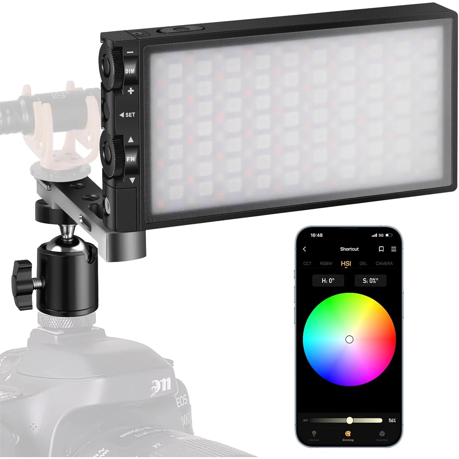 RGB Video Light with APP Control, 12W 210Min Rechargeable LED Camera Light, CRI≥97 2500-8500K for Photography
RGB Video Light with APP Control, 12W 210Min Rechargeable LED Camera Light, CRI≥97 2500-8500K for Photography