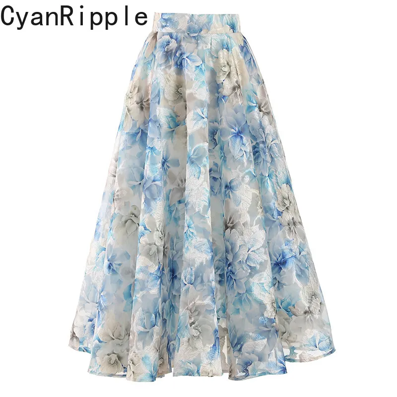High Quality New Spring Summer Organza Printing Fairy Skirt All-match High Waist Big Bottom Elegant Mesh Splicing Pleated Skirts
High Quality New Spring Summer Organza Printing Fairy Skirt All-match High Waist Big Bottom Elegant Mesh Splicing Pleated Skirts
