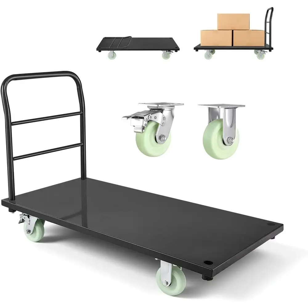 Heavy Duty Platorm Truck, 2000 LBS Industrial Steel latbed Cart with 360° Swivel Wheels, Platorm Push Cart Dolly, Easy Storage o
Heavy Duty Platorm Truck, 2000 LBS Industrial Steel latbed Cart with 360° Swivel Wheels, Platorm Push Cart Dolly, Easy Storage o