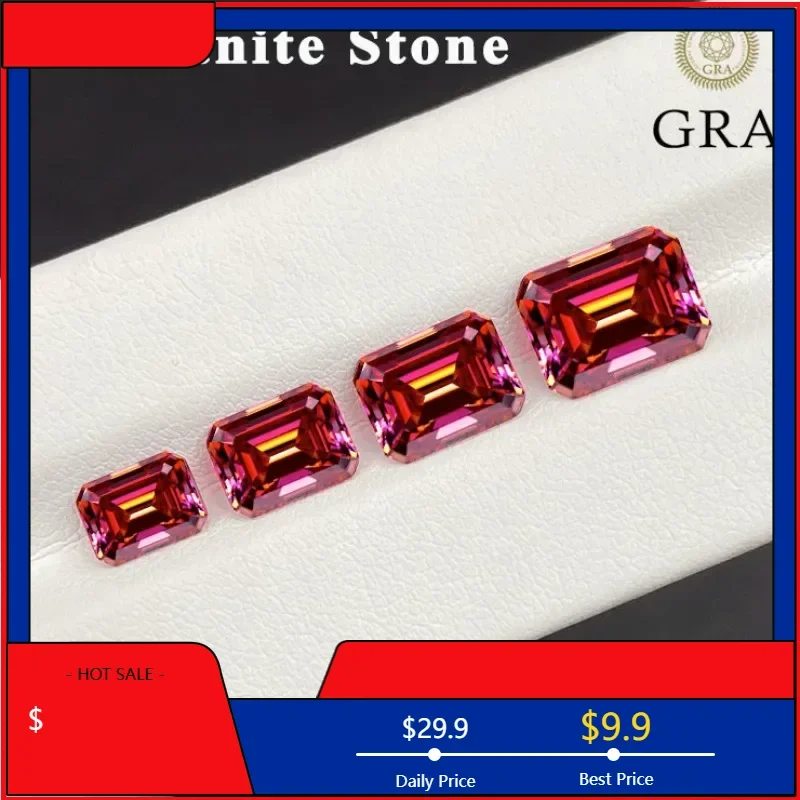 High Quality Emerald Cut Moissanite Watermelon Red Color VVS1 Artificial Gemstone for Diy Jewelry Making with Certificate
High Quality Emerald Cut Moissanite Watermelon Red Color VVS1 Artificial Gemstone for Diy Jewelry Making with Certificate