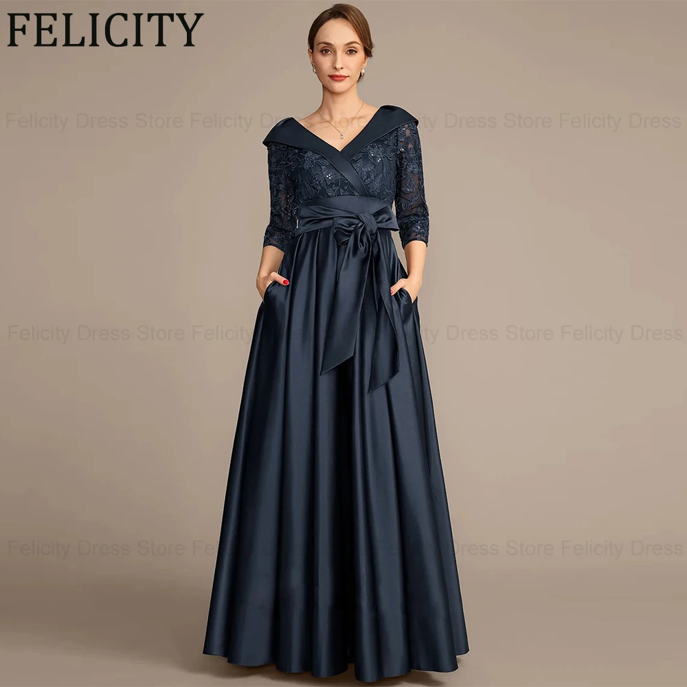 FELICITY Elegant Mother of the Bride Dresses 2025 Customized Satin A-Line Wedding Guest Party Dresses Lace Appliques Sequins Bow
FELICITY Elegant Mother of the Bride Dresses 2025 Customized Satin A-Line Wedding Guest Party Dresses Lace Appliques Sequins Bow
