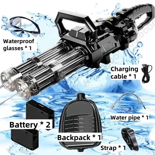 Automatic Gatling Water Gun Toy Rotating Double Barrel with Lighting Water Bag Continuous Shooting Fire Outdoor Toys for Kids
Automatic Gatling Water Gun Toy Rotating Double Barrel with Lighting Water Bag Continuous Shooting Fire Outdoor Toys for Kids