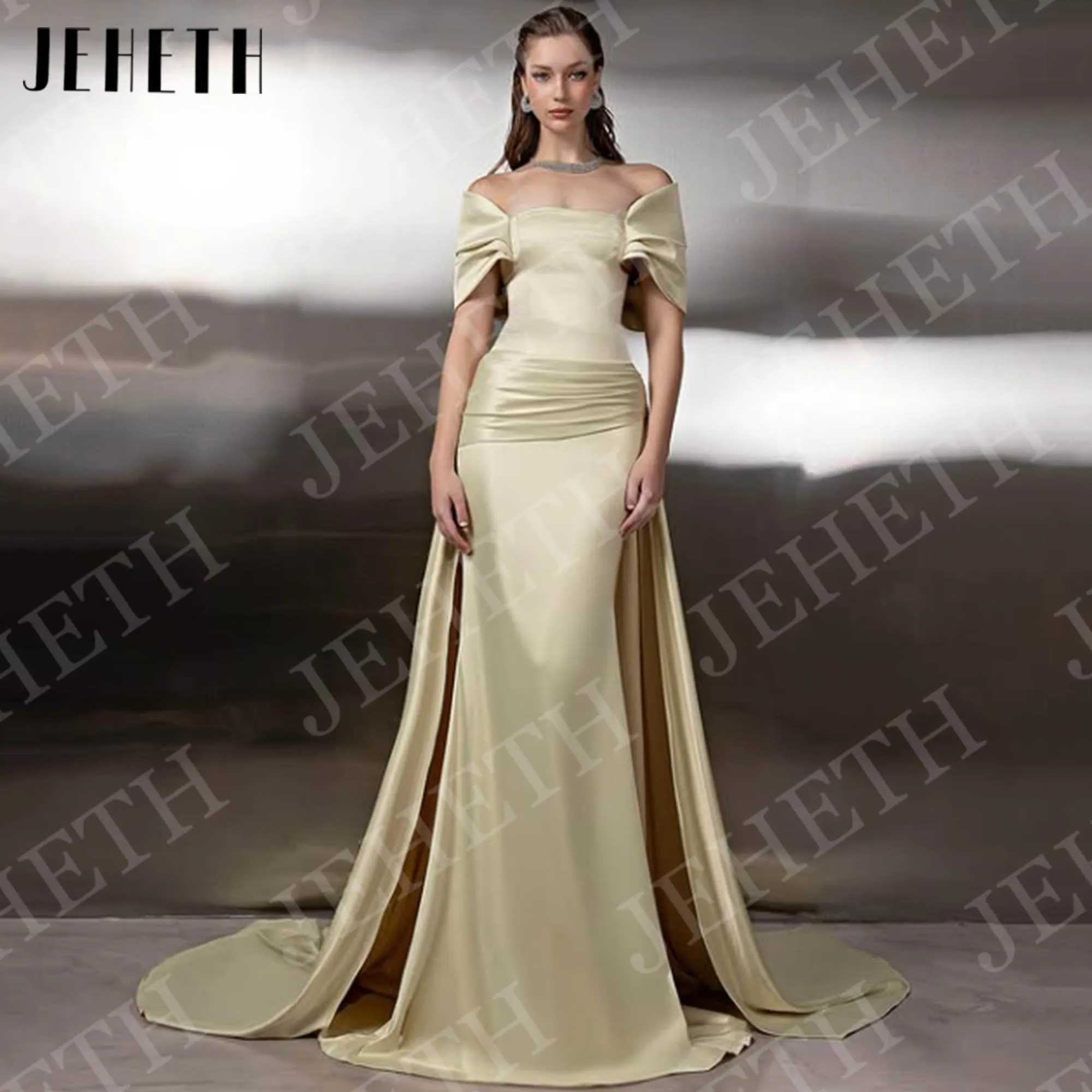 JEHETH Вечерние платья русалки с открытыми плечами длинное простое атласное вечернее платье по индивидуальному заказу со съемным шлейфом Вечерние платья русалки с плеча Подгонянное длинное простое сатиновое официальное
JEHETH Вечерние платья русалки с открытыми плечами длинное простое атласное вечернее платье по индивидуальному заказу со съемным шлейфом Вечерние платья русалки с плеча Подгонянное длинное простое сатиновое официальное
