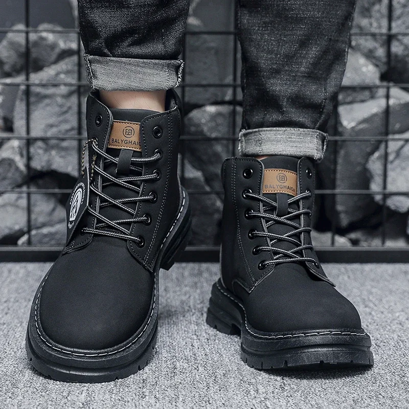 Men's Boots Autumn High Top Brown Shoes Korean Version Large Size 39-48 Lace Up Plush Comfortable Anti Slip Snow Boots Trainer
Men's Boots Autumn High Top Brown Shoes Korean Version Large Size 39-48 Lace Up Plush Comfortable Anti Slip Snow Boots Trainer