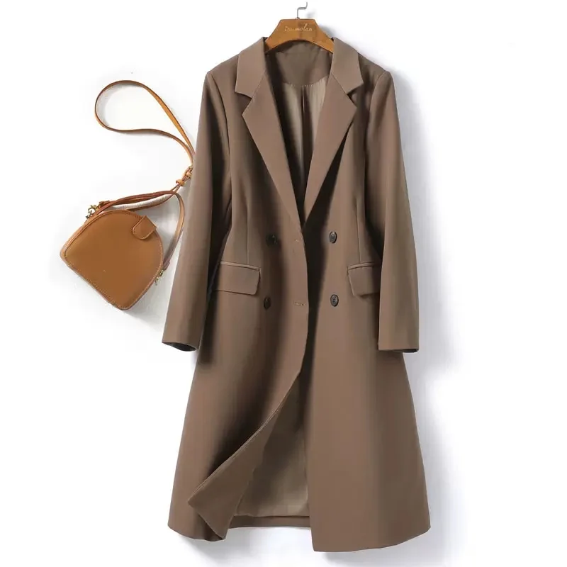 2024 New Spring Autumn Blazers Women's Clothing Long Sleeve Double-Breasted Suit Jackets Outerwear Lady Office Long Blazer Coats
2024 New Spring Autumn Blazers Women's Clothing Long Sleeve Double-Breasted Suit Jackets Outerwear Lady Office Long Blazer Coats