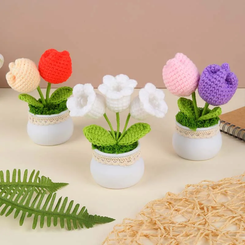 Fashion Mini Potted Flower Hand-knitted White Flowers Potted Plant Cute Simulated Flower Office Desktop Ornamental Home Decor
Fashion Mini Potted Flower Hand-knitted White Flowers Potted Plant Cute Simulated Flower Office Desktop Ornamental Home Decor