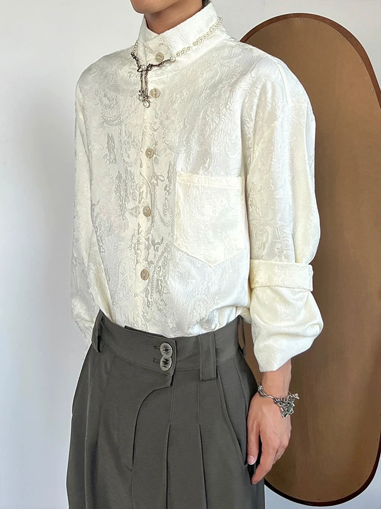Retro Stand Collar Long Sleeve Embroidered Loose Fit Shirt PCGO14GSL for Men And Women Polyester Fiber Four Seasons Universal
Retro Stand Collar Long Sleeve Embroidered Loose Fit Shirt PCGO14GSL for Men And Women Polyester Fiber Four Seasons Universal