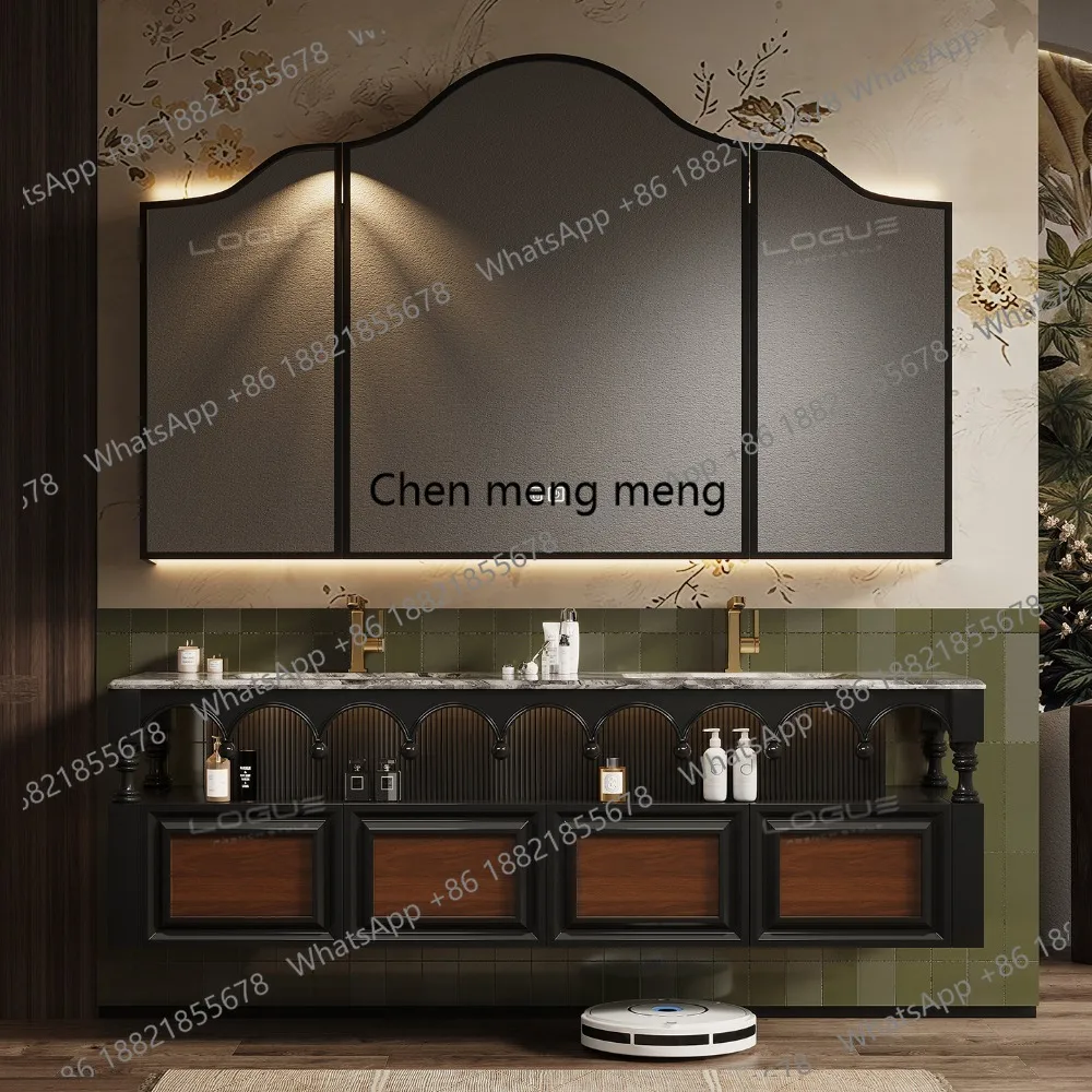Oak French bathroom cabinet combination washstand antique integrated basin luxury stone smart mirror cabinet
Oak French bathroom cabinet combination washstand antique integrated basin luxury stone smart mirror cabinet