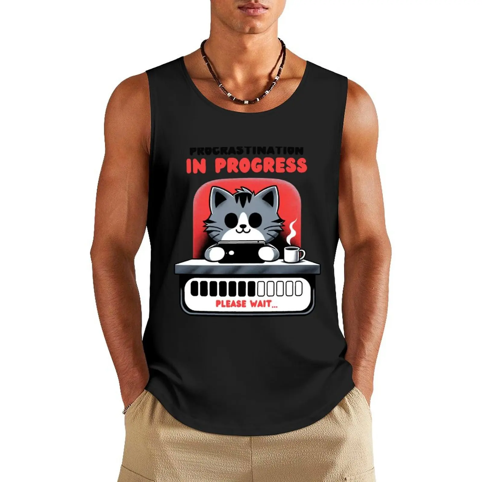 Funny Cat Procrastination in Progress Tank Top sleeveless T-shirts men sports vest
Funny Cat Procrastination in Progress Tank Top sleeveless T-shirts men sports vest
