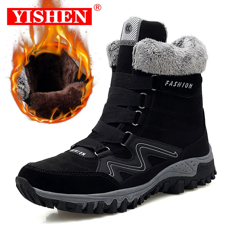 Мужские зимние ботинки YISHEN, модные замшевые женские ботинки с мехом, теплые плюшевые зимние кроссовки, резиновые походные ботильоны, ботинки для мужчин
Мужские зимние ботинки YISHEN, модные замшевые женские ботинки с мехом, теплые плюшевые зимние кроссовки, резиновые походные ботильоны, ботинки для мужчин