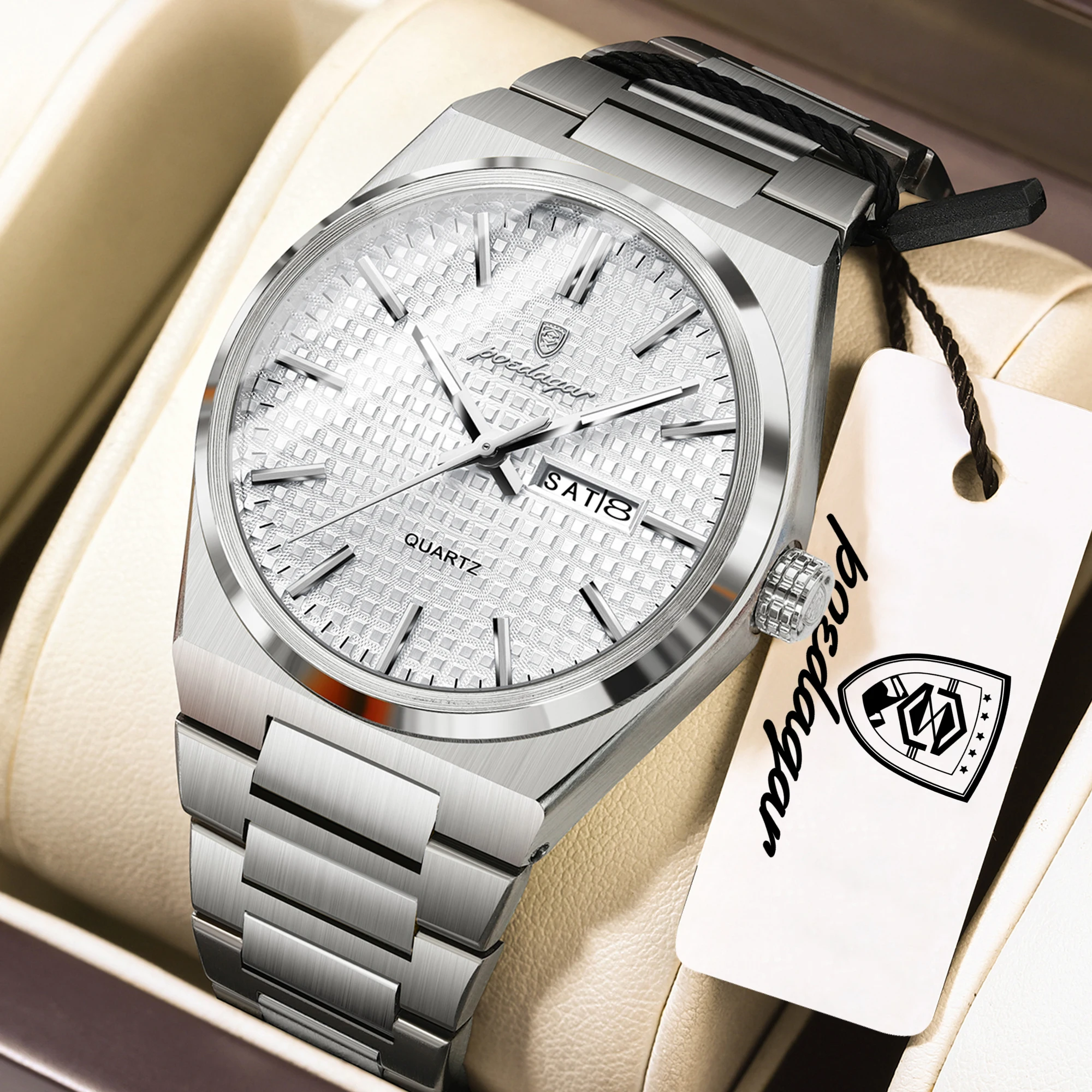 Мужские часы POEDAGAR Original с указателем даты и дня недели, водонепроницаемые, светящиеся, из нержавеющей стали, для деловых мужчин, кварцевые наручные часы.
Мужские часы POEDAGAR Original с указателем даты и дня недели, водонепроницаемые, светящиеся, из нержавеющей стали, для деловых мужчин, кварцевые наручные часы.