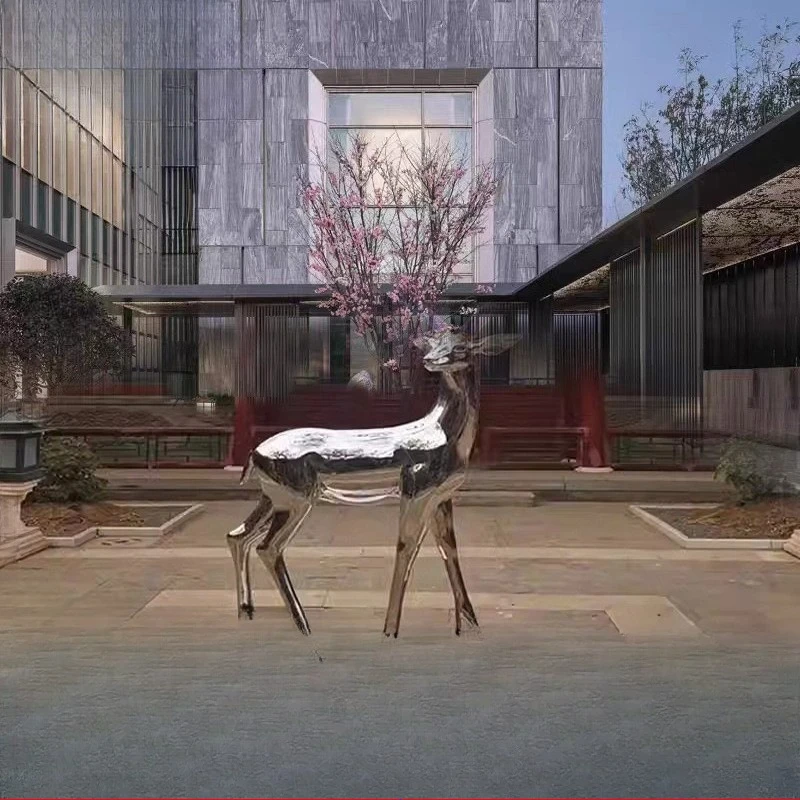 Large stainless steel deer sculpture, a luminous hollow geometric sculpture
Large stainless steel deer sculpture, a luminous hollow geometric sculpture