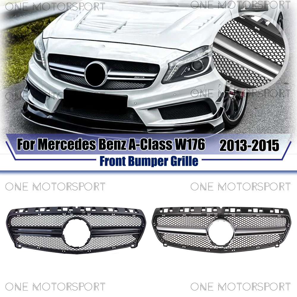 Chrome Silver Racing Bumper Grille A - Style Glossy Black For Mercedes Benz A-Class W176 2013-2015 A180 A200 A250 Upper Grille
Chrome Silver Racing Bumper Grille A - Style Glossy Black For Mercedes Benz A-Class W176 2013-2015 A180 A200 A250 Upper Grille