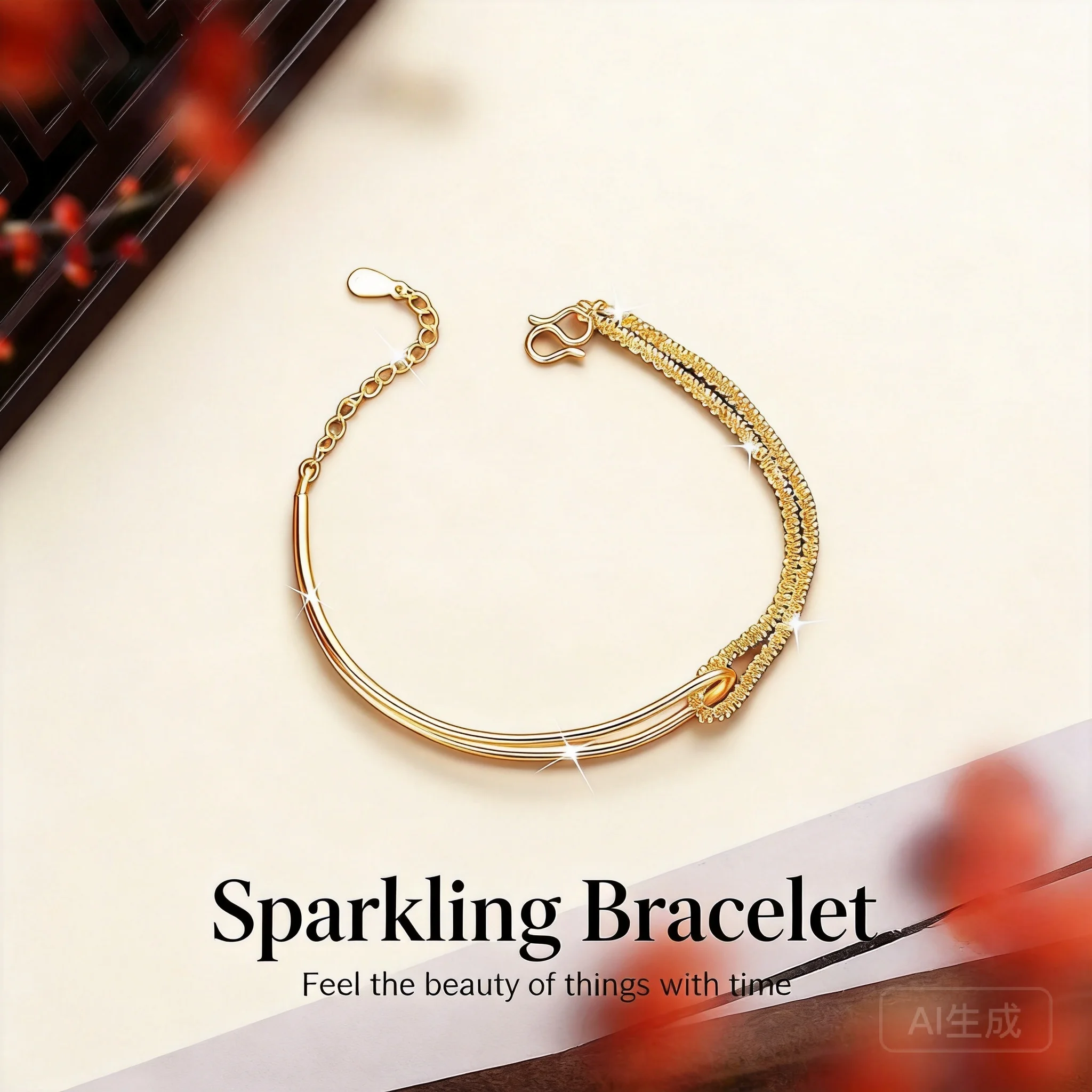 Chinese Style Good Luck Fortune Attract Wealth Golden Sparkling Bangle Bracelet For Women Luxury Elegant Wrist Jewelry Perfect
Chinese Style Good Luck Fortune Attract Wealth Golden Sparkling Bangle Bracelet For Women Luxury Elegant Wrist Jewelry Perfect