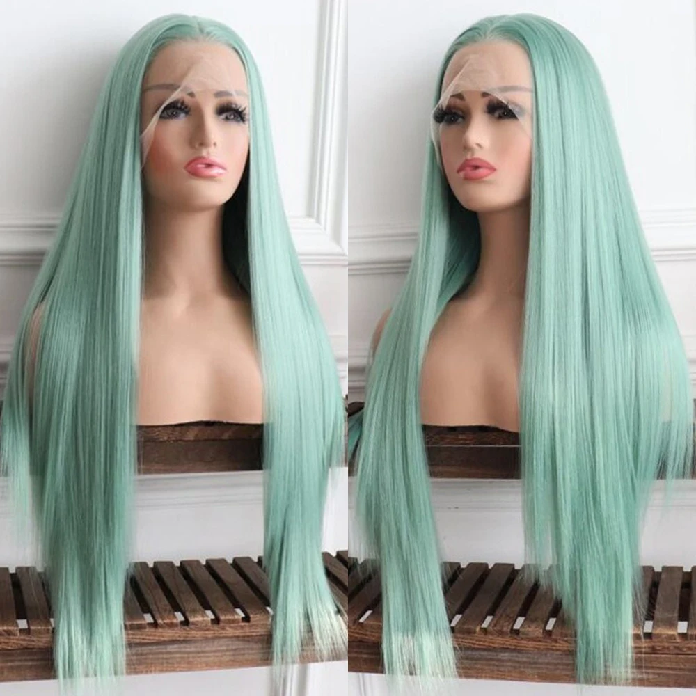 Mint Green Long Silky Straight Wig 13x4 Lace Front Wig for Women Synthetic Hair Daily Wear Cosplay Party Heat Resistant
Mint Green Long Silky Straight Wig 13x4 Lace Front Wig for Women Synthetic Hair Daily Wear Cosplay Party Heat Resistant