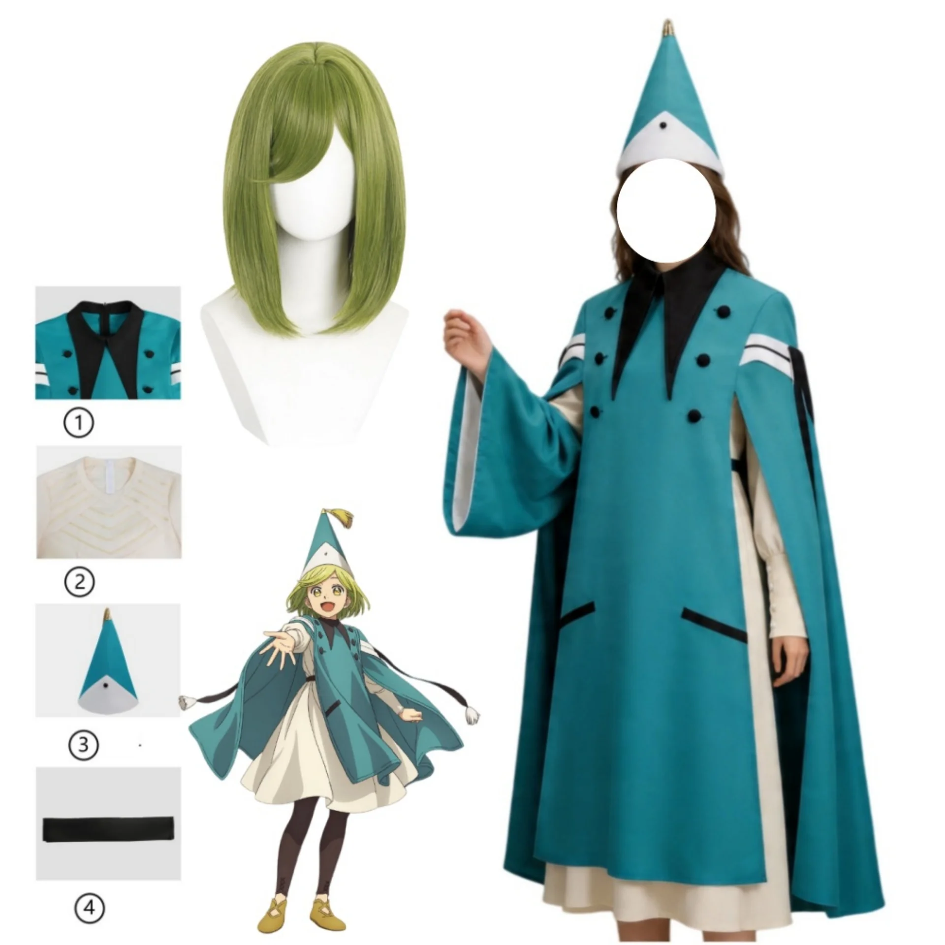 Anime Witch Hat Atelier Coco Cosplay Costume Magician Apprentice Coco Dress Green Hair Bob Wig Carnival Outfit + Hat
Anime Witch Hat Atelier Coco Cosplay Costume Magician Apprentice Coco Dress Green Hair Bob Wig Carnival Outfit + Hat