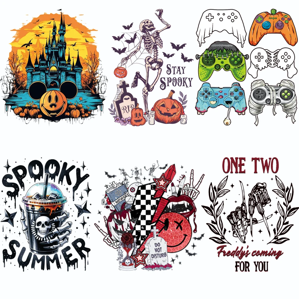 Halloween Castle pumpkin game machine pattern heat transfer hot paste suitable for DIY clothing accessories, textile decoration
Halloween Castle pumpkin game machine pattern heat transfer hot paste suitable for DIY clothing accessories, textile decoration
