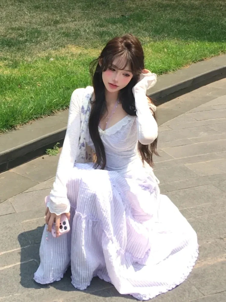 Весна 2023 г., новинка Pure Desire Gentle Sle, фиолетовый, с подвесным ремешком, внутренняя одежда, юбка с высокой талией, комплект футболок для женщин
Весна 2023 г., новинка Pure Desire Gentle Sle, фиолетовый, с подвесным ремешком, внутренняя одежда, юбка с высокой талией, комплект футболок для женщин