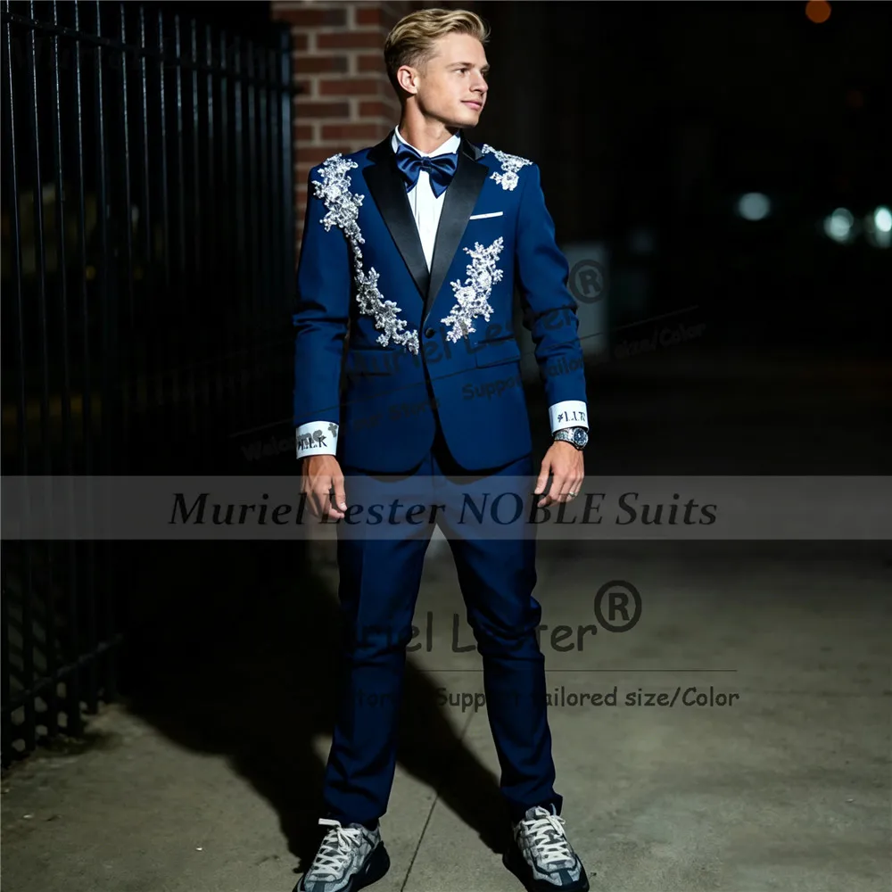 Customized Suit Men For Wedding Exclusive Lace Appliques Prom Blazer Pants 2 Pieces Sets Groom Tuxedos Customized Man Outfits
Customized Suit Men For Wedding Exclusive Lace Appliques Prom Blazer Pants 2 Pieces Sets Groom Tuxedos Customized Man Outfits