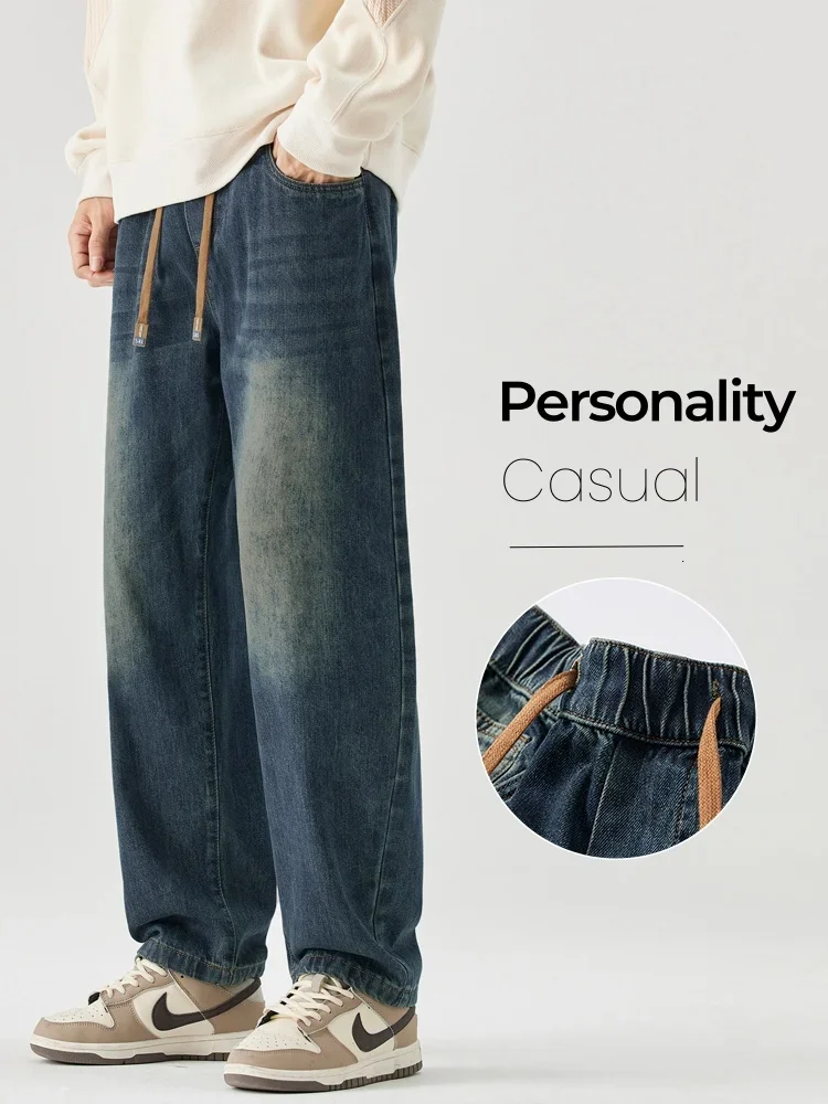 Pop Distressed Baggy Jeans Men Autumn New Casual Comfortable Elastic Waist Fashion Korean Trousers Male Streetwear
Pop Distressed Baggy Jeans Men Autumn New Casual Comfortable Elastic Waist Fashion Korean Trousers Male Streetwear