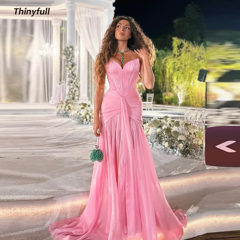Thinyfull Chiffon Mermaid 2025 Prom Dress Sleeveless Sweetheart Ruched Evening Dresses Long Formal Gown Robe De Soirée Customize
Thinyfull Chiffon Mermaid 2025 Prom Dress Sleeveless Sweetheart Ruched Evening Dresses Long Formal Gown Robe De Soirée Customize