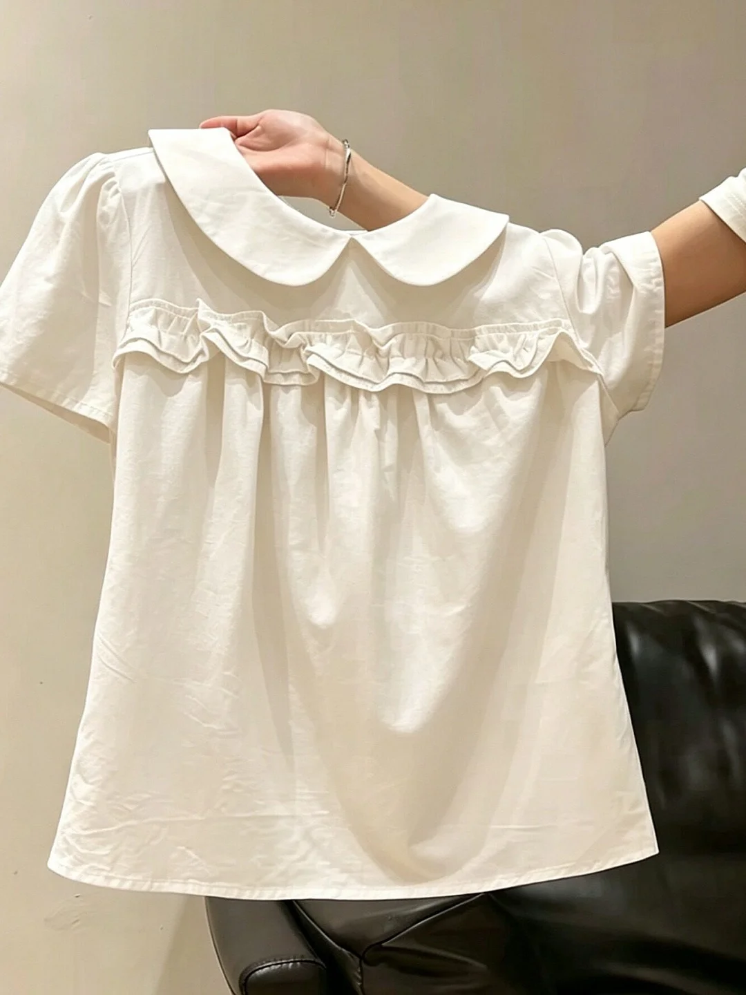 Korean Style Sweet Doll Collar White Shirt Women's Summer New Slimming Short Sleeve Top Small Size Visual Age Reduction
Korean Style Sweet Doll Collar White Shirt Women's Summer New Slimming Short Sleeve Top Small Size Visual Age Reduction