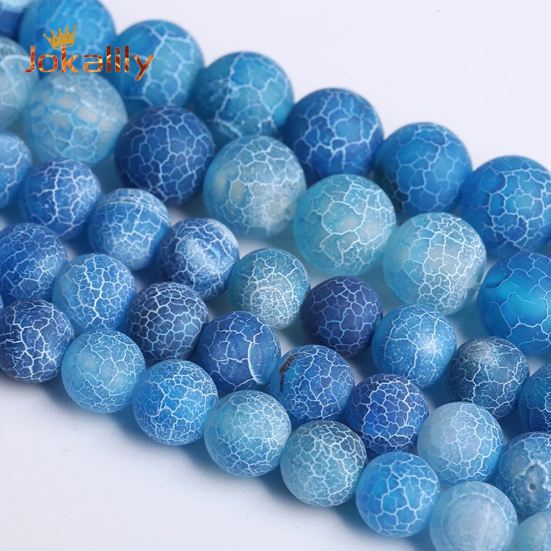 Natural Blue Agates Frost Cracked Onyx Stone Beads Round Loose Spacer Agates Beads for Jewelry Making Needlework DIY Bracelets
Natural Blue Agates Frost Cracked Onyx Stone Beads Round Loose Spacer Agates Beads for Jewelry Making Needlework DIY Bracelets