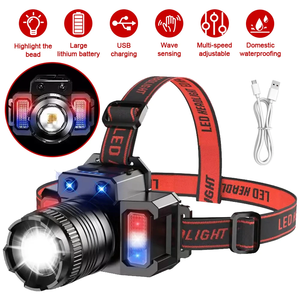 Zoomable LED Headlamp Usb Rechargeable Headlight Motion Sensor Waterproof Head Lamp Headlight Emergency Headlamp Head Work Light 
Zoomable LED Headlamp Usb Rechargeable Headlight Motion Sensor Waterproof Head Lamp Headlight Emergency Headlamp Head Work Light