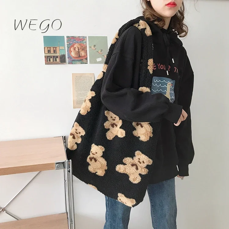 Plush Handbags Bags Women Cartoon Bear Print Ladies Handbags Portable Large Capacity Shoulder Top-handle Female Totes
Plush Handbags Bags Women Cartoon Bear Print Ladies Handbags Portable Large Capacity Shoulder Top-handle Female Totes