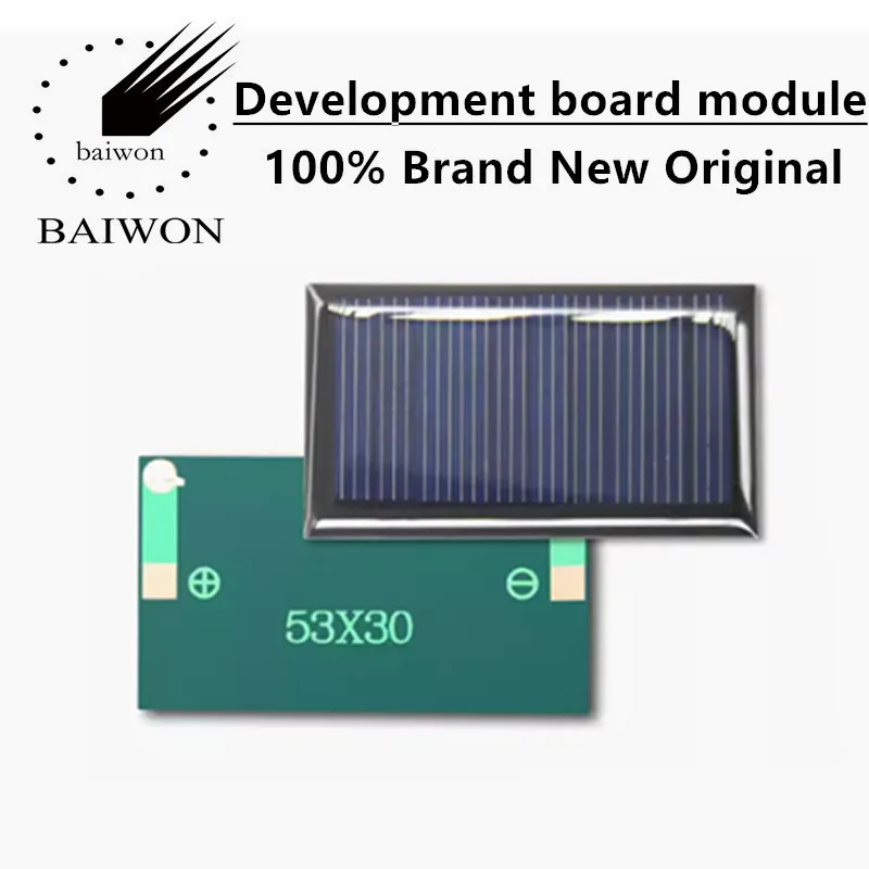 Solar panel drip glue board 53X30 5V 50MA polycrystalline silicon module outdoor charging DC moto
Solar panel drip glue board 53X30 5V 50MA polycrystalline silicon module outdoor charging DC moto