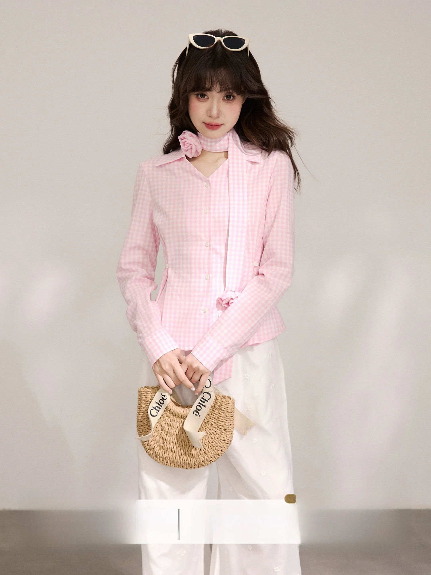 Pink Plaid Button Waist Cinching Personali Design Collar irt Long Sve Spring Top Women Casual Sle Cotton Polyester B...
Pink Plaid Button Waist Cinching Personali Design Collar irt Long Sve Spring Top Women Casual Sle Cotton Polyester B...
