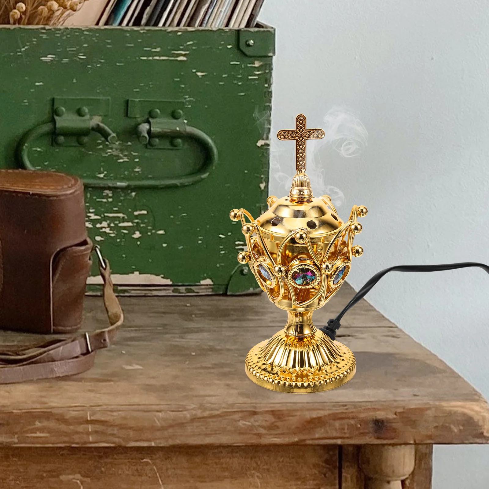 Decorative Electric Incense Burner Retro Style Metal Censer for Living Room Bedroom Study Aroma Therapy Plug in Burner Device
Decorative Electric Incense Burner Retro Style Metal Censer for Living Room Bedroom Study Aroma Therapy Plug in Burner Device