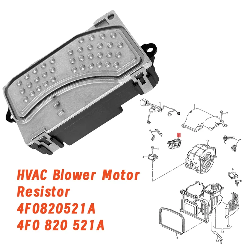 A30P-HVAC Blower Motor Resistor 4F0820521A For A6 C6 R8 2004-2011 Heater Blower Fan Motor Resistor 4F0 820 521A
A30P-HVAC Blower Motor Resistor 4F0820521A For A6 C6 R8 2004-2011 Heater Blower Fan Motor Resistor 4F0 820 521A
